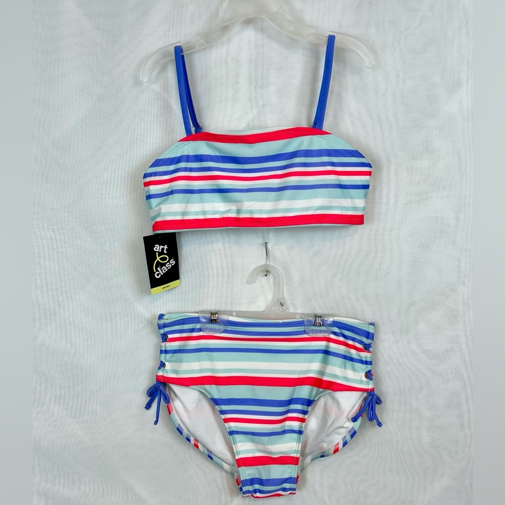 NWT Art Class Girls Colorful 2 Piece Bikini Swimsuit / XL 14-16